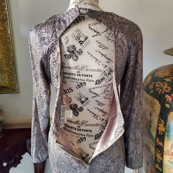 Vintage A.J. Bari snake print open back cocktail dress - Picture 4 of 16